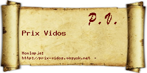 Prix Vidos névjegykártya